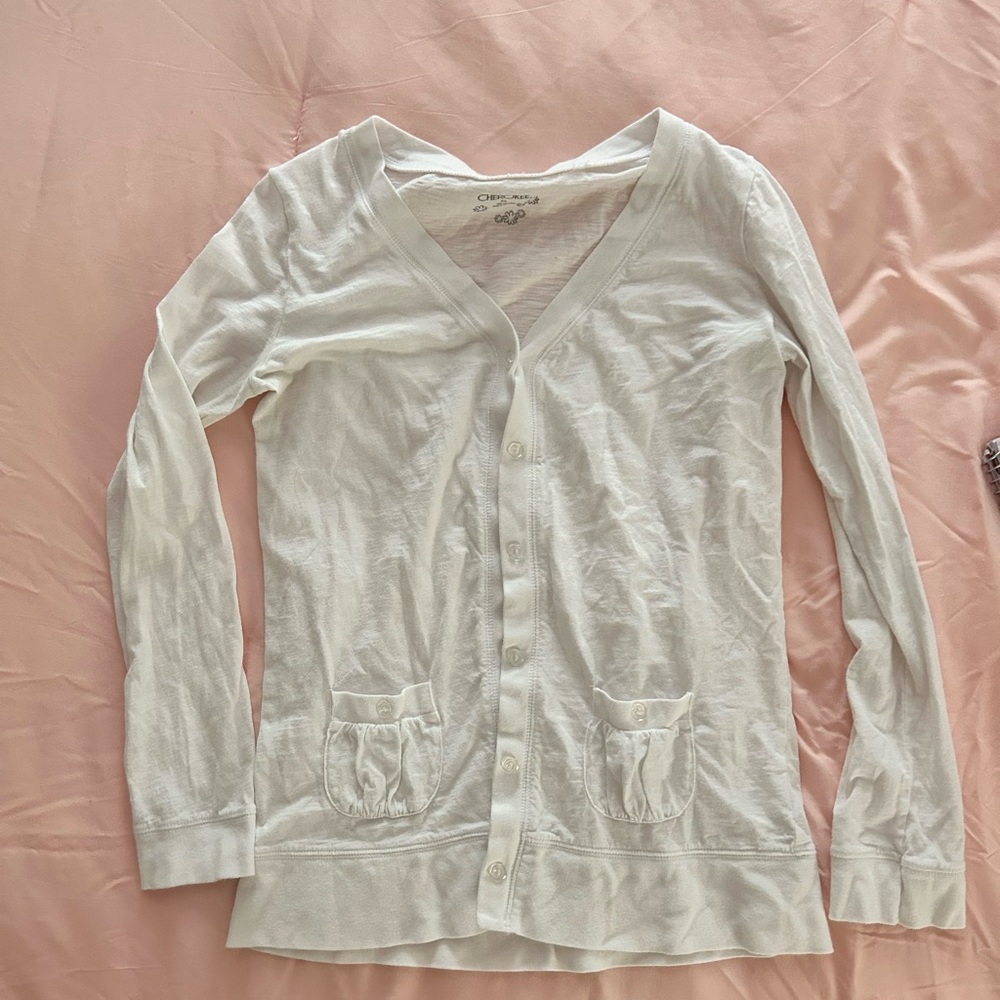 White Button-Up Cardigan